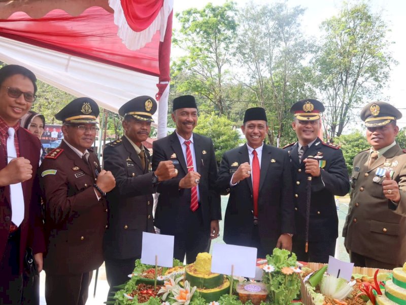 Peringatan HUT ke-77 TNI tingkat Wajo di Markas Komando Distrik Militer (Makodim) 1406 Wajo, Kota Sengkang, Rabu (5/10/2022).