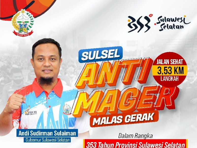 'Sulsel Anti Mager', Sudirman Ajak Warga Jalan 3,53 Km