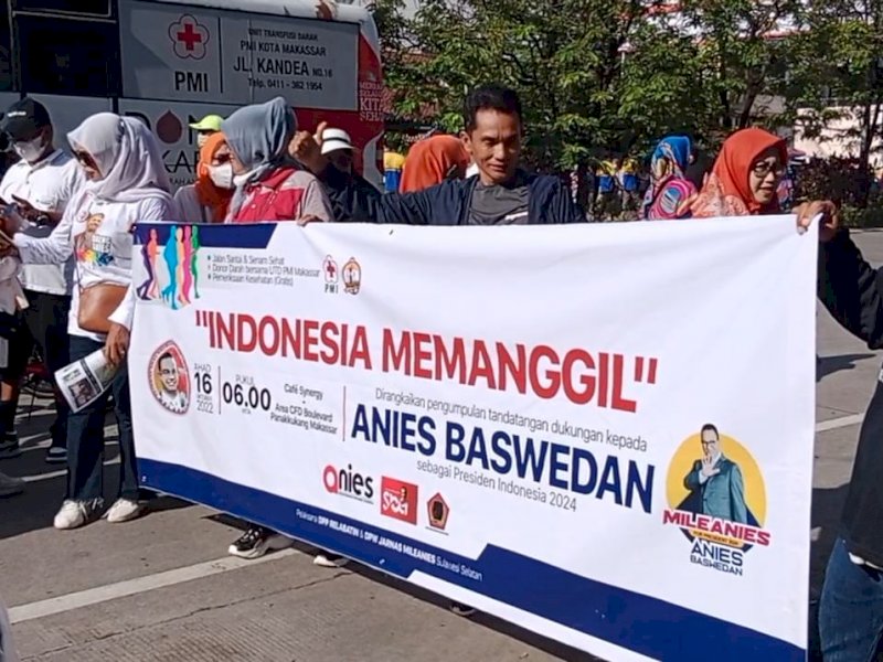 Gerakan Relabatin di Makassar untuk mendukung Anies Baswedan.