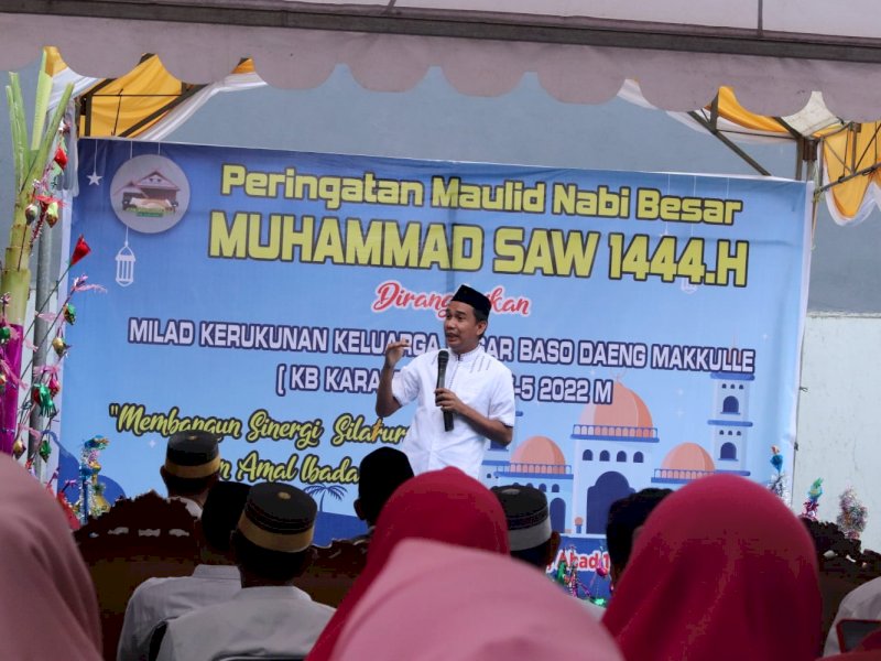 Ketua DPRD Kota Makassar, Rudianto Lallo menghadiri peringatan Maulid Nabi Muhammad SAW di Salodong Bira, Makassar.
