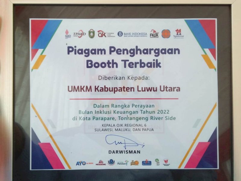 Sisihkan 127 Peserta, UMKM Luwu Utara Raih Booth Terbaik BIK OJK