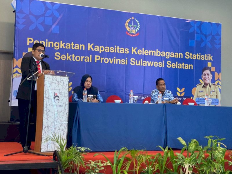 Kegiatan Peningkatan Kapasitas Kelembagaan Statistik Sektoral Tahun 2022 di Gammara Hotel Makassar, Kamis (17/11/2022).