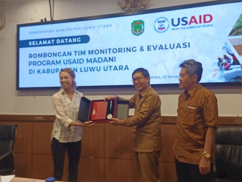 Wakil Bupati Luwu Utara, Suaib Mansur menerima kunjungan Tim USAID Jakarta, Selasa (22/11/2022).