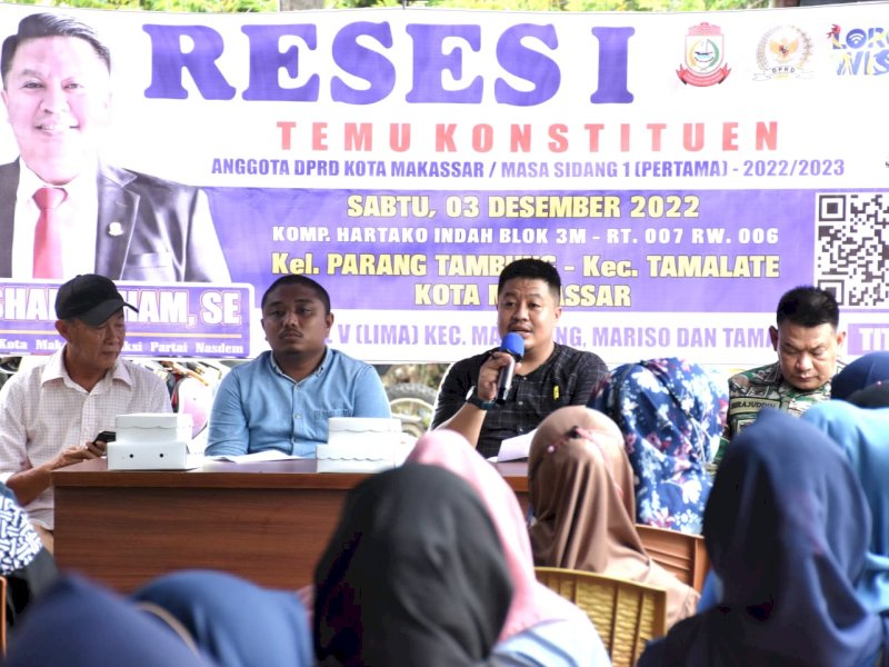 Anggota DPRD Kota Makassar, Ari Ashari Ilham reses di Kelurahan Parangtambung.