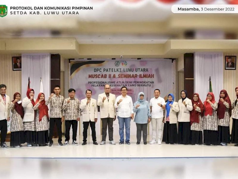 Wakil Bupati Luwu Utara, Suaib Mansur membuka Musyawarah Cabang (Muscab) II DPC Persatuan Ahli Teknologi Laboratorium Medik Indonesia (PATELKI).