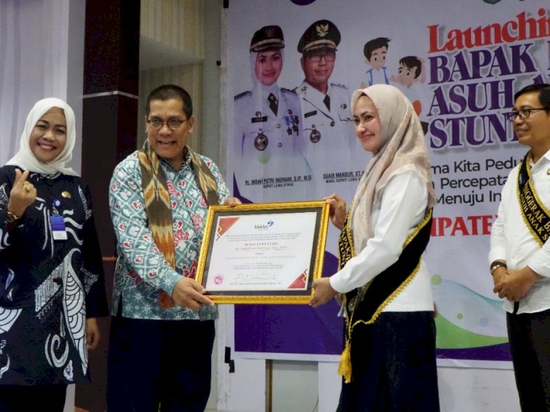 Bupati Indah Putri Indriani resmi dikukuhkan sebagai Penggerak Program Bapak/Bunda Asuh Anak Stunting di Kabupaten Luwu Utara.