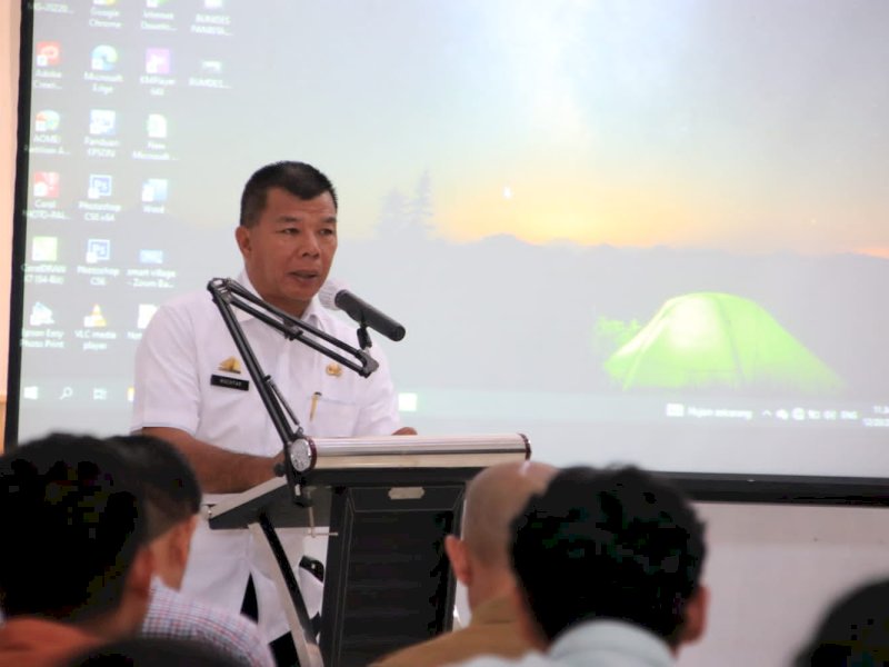 Bupati Muchtar Ali Yusuf pada launching Panrita BUMDes di Ballroom Hotel Agri Bulukumba, Selasa, 20 Desember 2022.