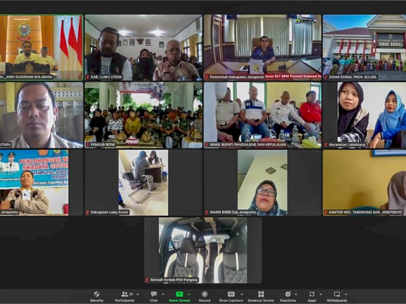 Rapat koordinasi Gubernur Sudirman Sulaiman dengan penerima BLT.