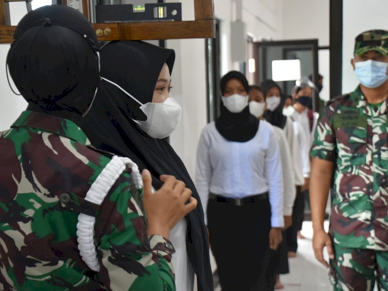 Suasana pelatihan&nbsp;seleksi calon prajurit TNI AL di Makassar (Ist)