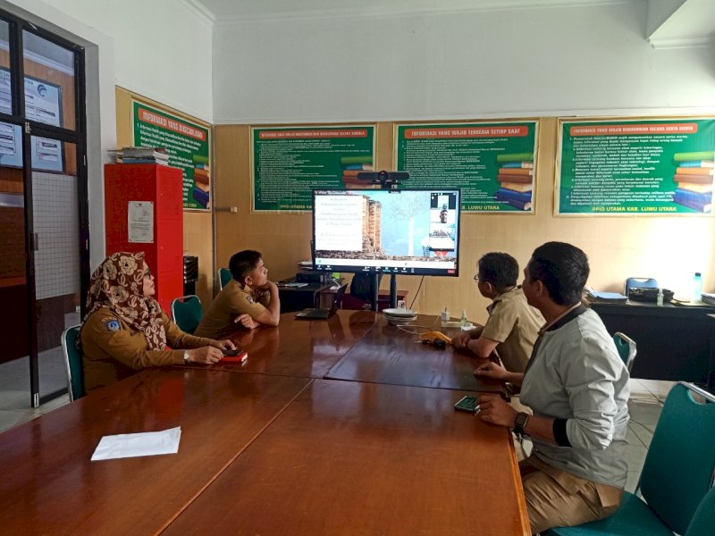 Webinar bersama Kemendagri yang diikuti Dinas Kominfo-SP Kabupaten Luwu Utara.