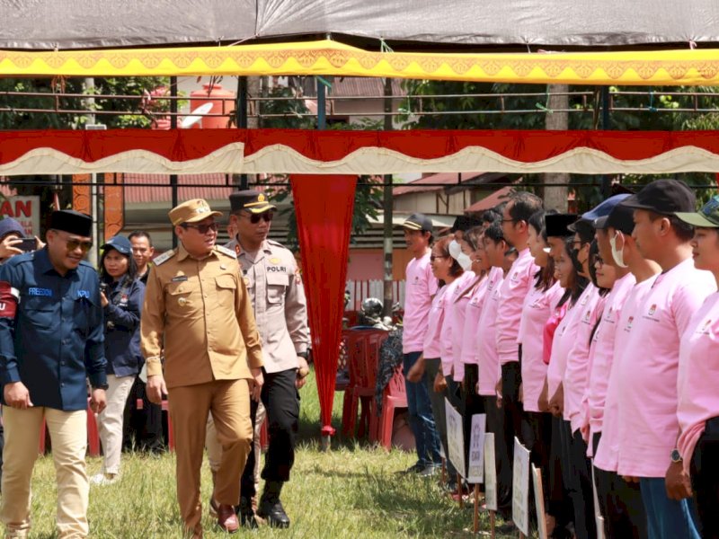 Apel Siaga Kesiapan Penyelenggaraan Pemilu 2024 di Lapangan Bakti Rantepao, Selasa (24/01/2023). 
