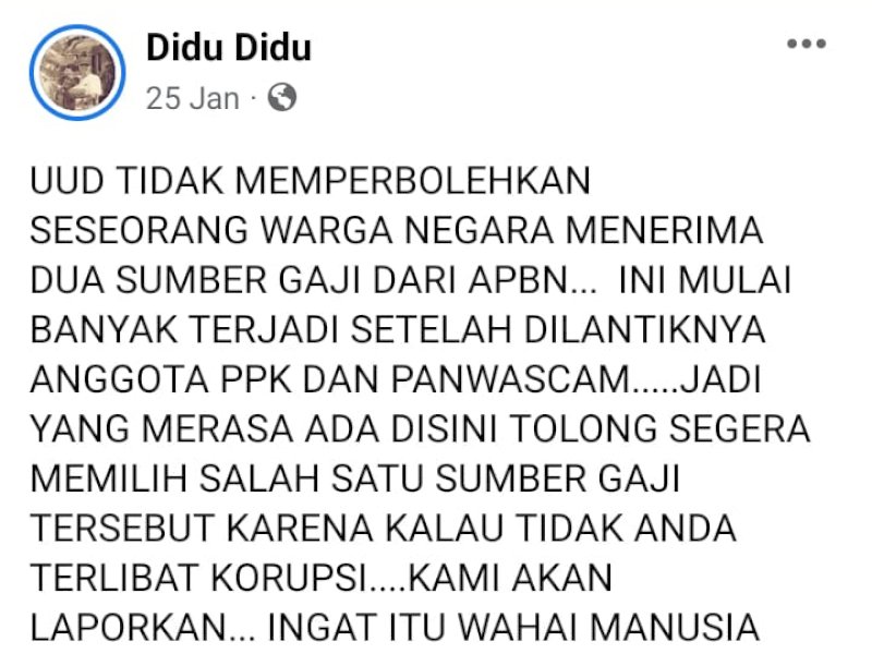 Postingan kritik penerimaan PPS di media sosial.