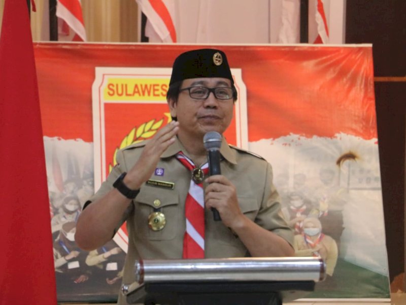 Ketua Kwarcab Gerakan Pramuka Luwu Utara, Suaib Mansur membuka Rakercab. 