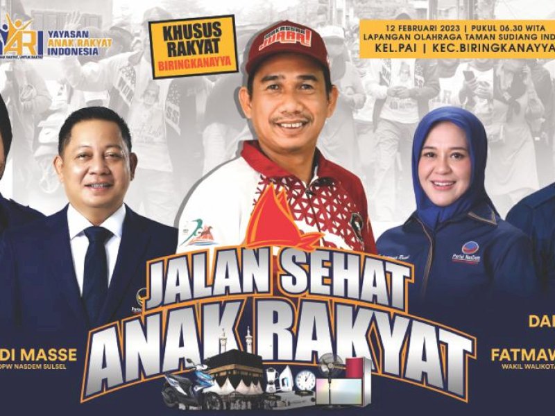 Pendaftar Jalan Sehat Anak Rakyat di Biringkanaya Capai 20 Ribu, Digelar Besok