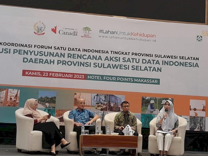 Rapat koordinasi forum satu data Indonesia di Hotel Four Point Makassar, Kamis (23/02/2023).