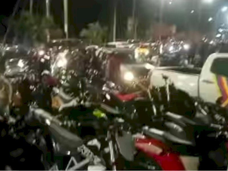 Kendaraan knalpot Brong yang diamankan dalam operasi di kawasan CPI Makassar.