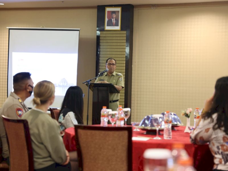 Ramdhan Pomanto dalam kegiatan Pemaparan Program Future Cities di Hotel Best Western Plus, Senin, (27/02/2023).