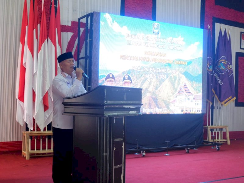Rapat Forum Lintas Perangkat Daerah Rancangan RKPD Kabupaten Enrekang 2024 di Pendopo Rujab Bupati, Rabu 8 Maret 2022.