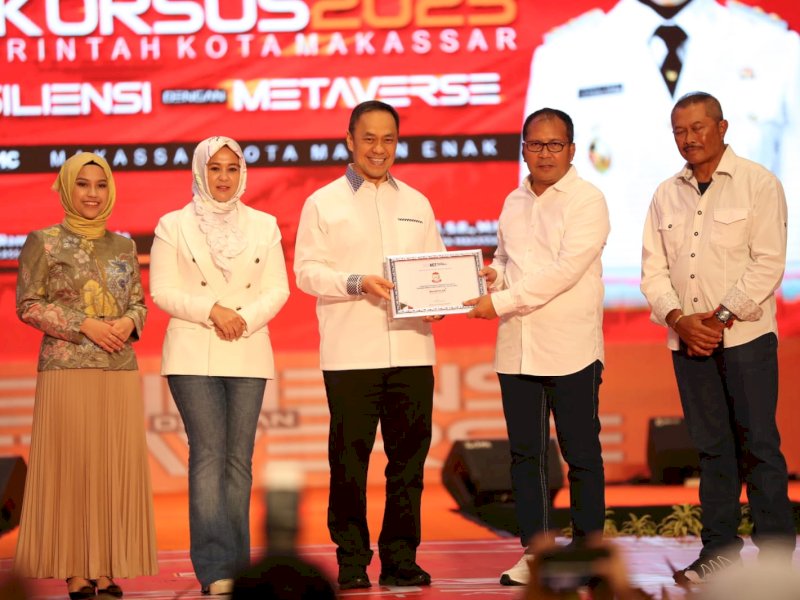 Penghargaan diraih Pemkot Makassar 2023, di Four Point By Sheraton, Selasa (14/03/2023). 
