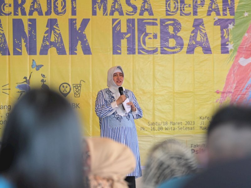 Ketua TP PKK Kota Makassar Indira Yusuf Ismail menghadiri acara peringatan Hari Down Syndrome dan Hari Peduli Autisme Internasional 2023.