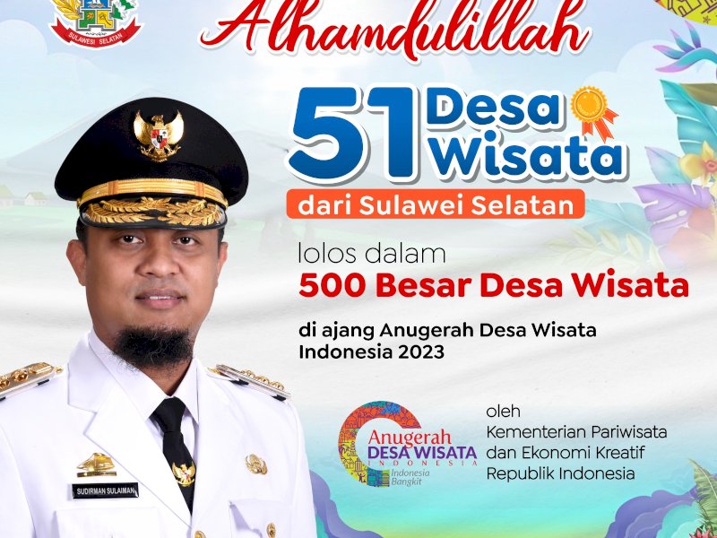 51 Desa Wisata Sulsel Masuk 500 Besar ADWI 2023, Punya Kans Tembus 75 Terbaik