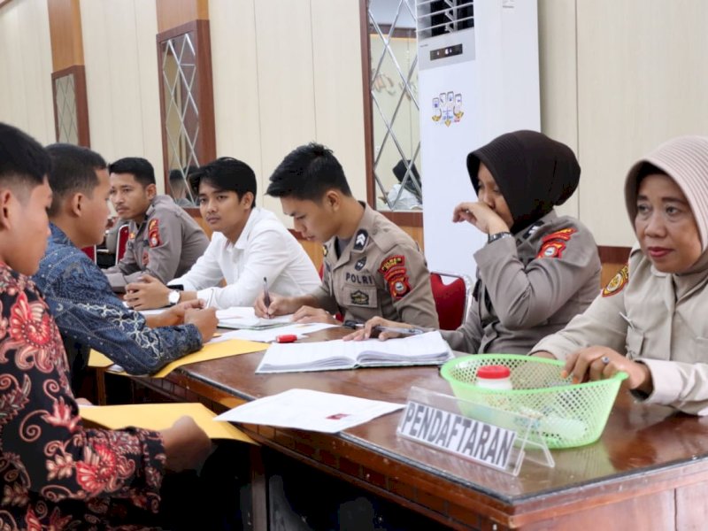 Lokasi pendaftaran calon anggota Polri di Polres Bone.