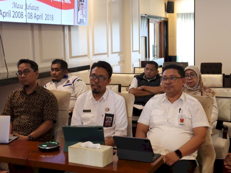 Zoom meeting dengan BSSN di Kantor Gubernur Sulsel.