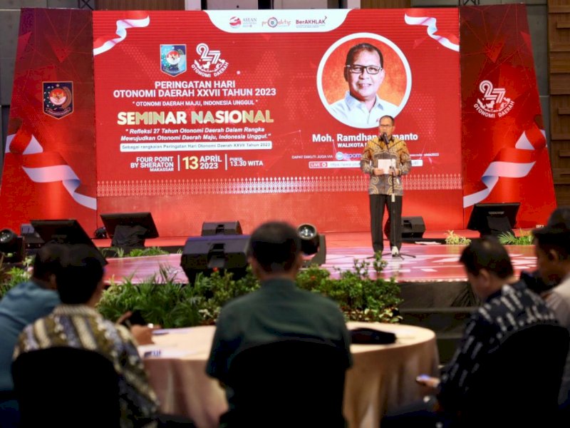Seminar Nasional Hari Otonomi Daerah (OTDA) XXVII Tahun 2023, di Hotel Four Point by Sheraton, Kamis (13/04/2023).
