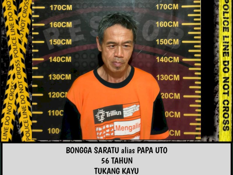 Tersangka Bongga Saratu (56).