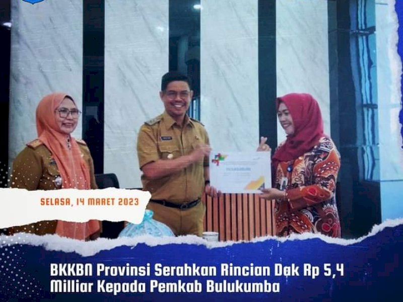 BKKBN Provinsi Serahkan Rincian DAK Rp5,4 Miliar kepada Pemkab Bulukumba 