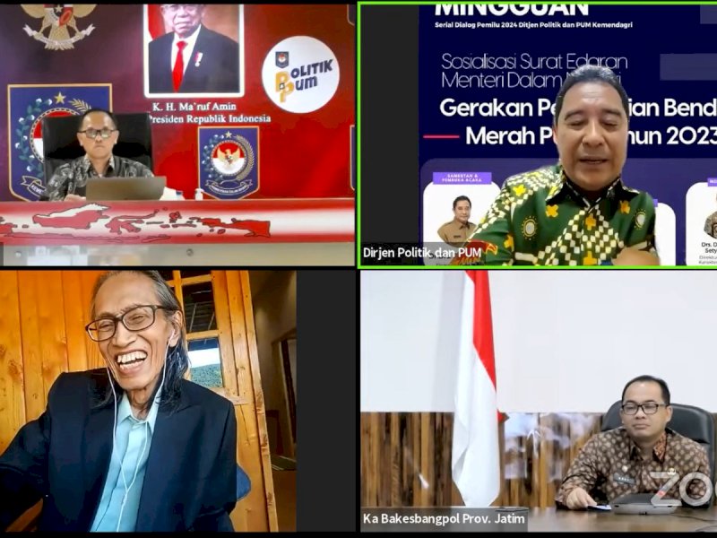 Webinar Mingguan bertajuk "Sosialisasi Surat Edaran Menteri Dalam Negeri: Gerakan Pembagian Bendera Merah Putih Tahun 2023", Kamis (11/5/2023).