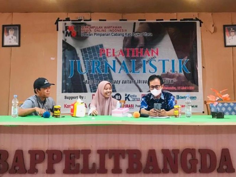 Pelatihan Jurnalistik yang digelar Dewan Pimpinan Cabang (DPC) Perkumpulan Wartawan Media Online Indonesia (PWMOI) Kabupaten Luwu Utara. 