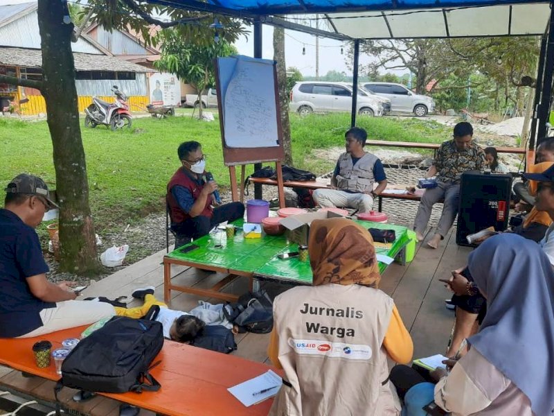 Kegiatan Mentoring Jurnalis Warga, Sabtu (27/5/2023), di Lokasi Wisata Tirosoe, Baebunta.