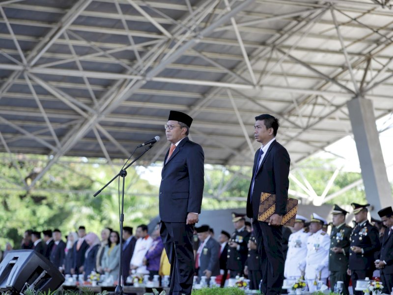 Upacara Peringatan Hari Lahir (Harlah) Pancasila, di Lapangan Karebosi, Kamis, (1/06/2023).