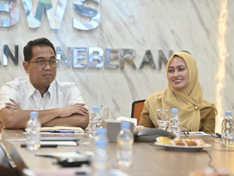 Bupati Luwu Utara Indah Putri Indriani menemui Kepala Balai Besar Wilayah Sungai Pompengan Jeneberang (BBWSPJ), Djaya Soekarno. 