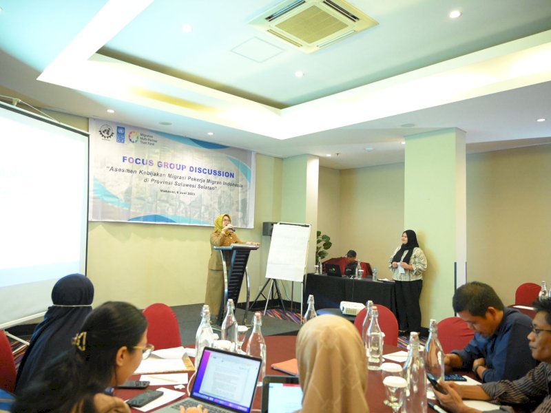 Fokus Grup Diskusi (FGD) Serikat Buruh Migran (SBMI) bekerjasama United Nations Development Programme (UNDP) di Fave Hotel Losari, Selasa (6/6/2023) .