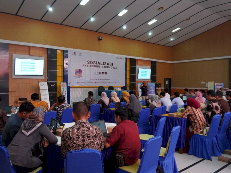KPPN Watampone melakukan sosialisasi antikorupsi di Aula Taro Ada Taro Gau KPPN Watampone, Rabu (14/6/2023).