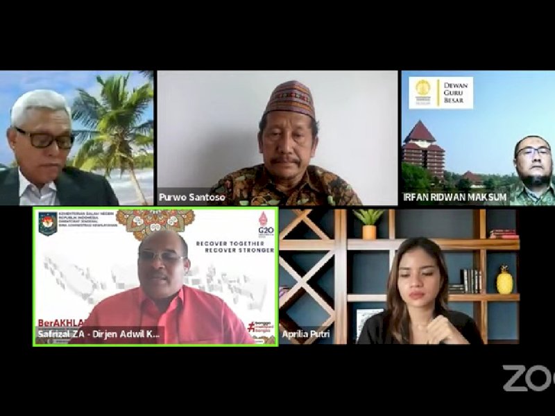 Webinar bertajuk &ldquo;Mengurai Konsep dan Praktek Wakil Pemerintah Pusat dalam Sistem Pemerintahan Indonesia&rdquo;, Sabtu (17/6/2023).