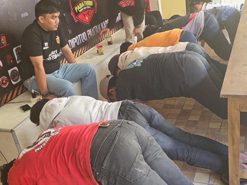 Kawanan ABG yang diamankan Polres Tator. 