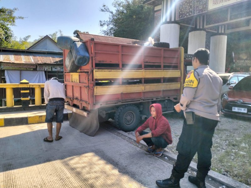 Posko gabungan TNI - Polri pada perbatasan Kabupaten Tana Toraja-Enrekang berhasil mencegat kendaraan yang memuat 37 ekor babi. 