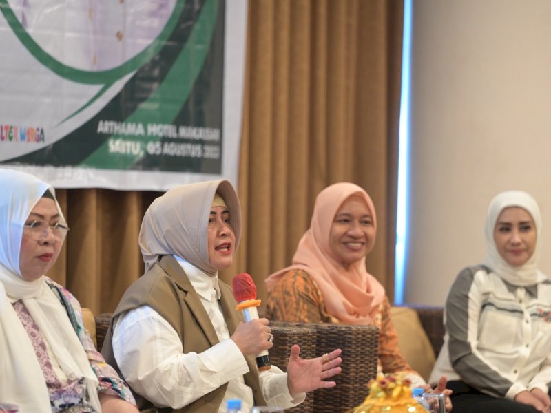 Ketua TP PKK Kota Makassar Indira Yusuf Ismail menghadiri acara Musyawarah Perencanaan Pembangunan (Musrenbang) Forum Anak Makassar, di Hotel Arthama, Sabtu (5/08/2023).