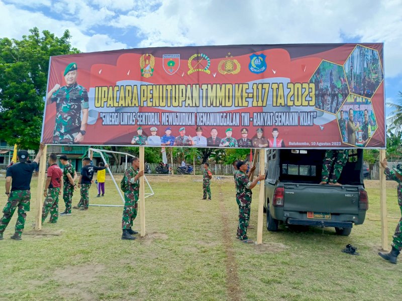 Persiapan penutupan TMMD Bulukumba. 