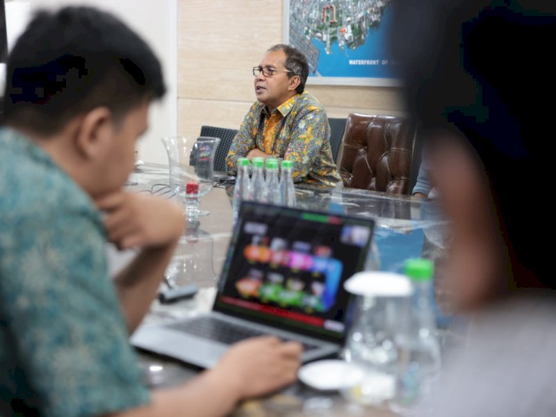 Penjurian Event Akbar Indonesia Awards Inews TV secara virtual terkait Program dan Inovasi Pemkot Makassar, di kediaman wali kota, Jl Amirullah. 
