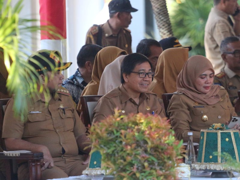Wabup Lutra Suaib Mansur, menghadiri Apel Siaga GerNas Penanganan Dampak El Nino. 