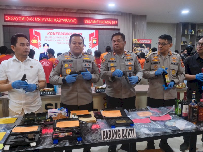 Polda Sulsel merilis hasil Operasi Pekat 2023.