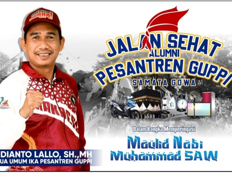 Rudianto Lallo Pimpin Jalan Sehat IKA Pesantren Guppi Samata Gowa Besok
