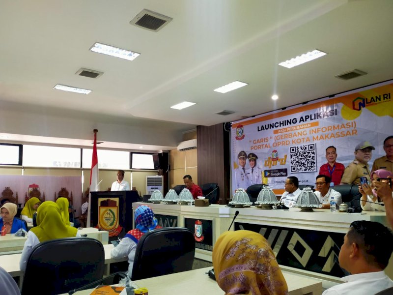 DPRD Makassar melaunching aplikasi GARIS Portal DPRD Kota Makassar, Rabu (18/10/2023).