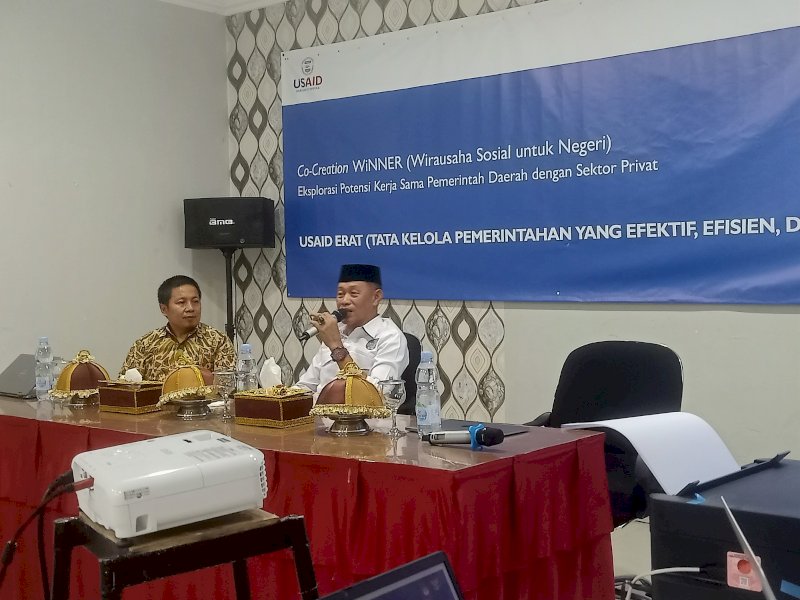 Eksplorasi Potensi Kerja Sama dengan Sektor Privat (Co-Creation WiNNER), yang digelar di Aula II Hotel Bukit Indah, Masamba. 