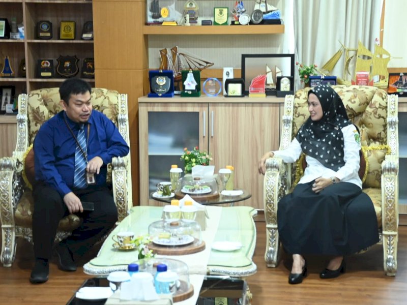 Bupati Luwu Utara, Indah Putri Indriani menerima kunjungan Kepala Kantor Pelayanan, Penyuluhan, dan Konsultasi Perpajakan (KP2KP) Masamba. 