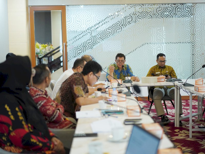 Monev Media Center Daerah Kementerian Komunikasi dan Informatika RI, di Toraja Room, Kantor Gubernur Sulsel, Kamis, 23 November 2023.